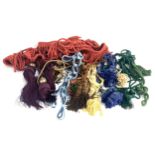 A quantity of tasselled curtain ties, trim etc