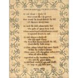 An early Victorian needlework sampler worked by Emma White, 1846, titled 'Wisdom Derived From