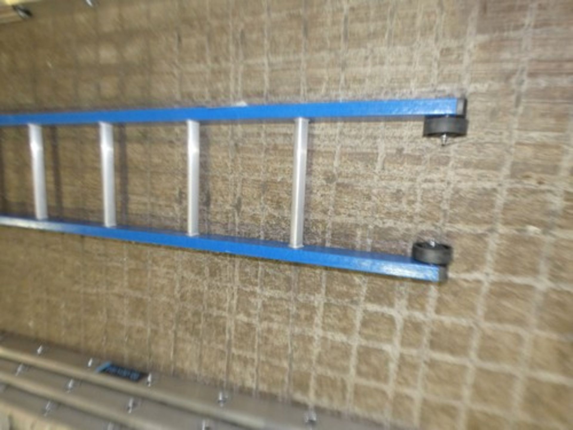 1 x Bid Dug aluminium 3 tread stepladder, date of manufacture 01/2025 and 1 x blue fibreglass 8 - Image 3 of 3