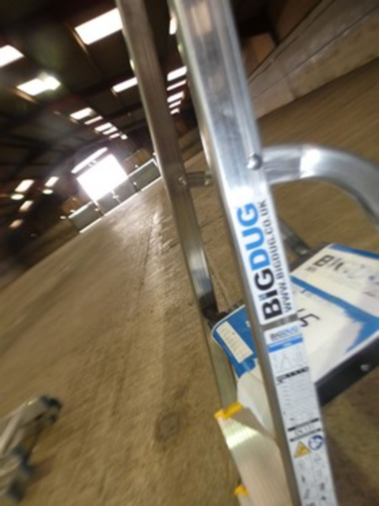 1 x Bid Dug aluminium 3 tread stepladder, date of manufacture 01/2025 and 1 x blue fibreglass 8 - Image 2 of 3