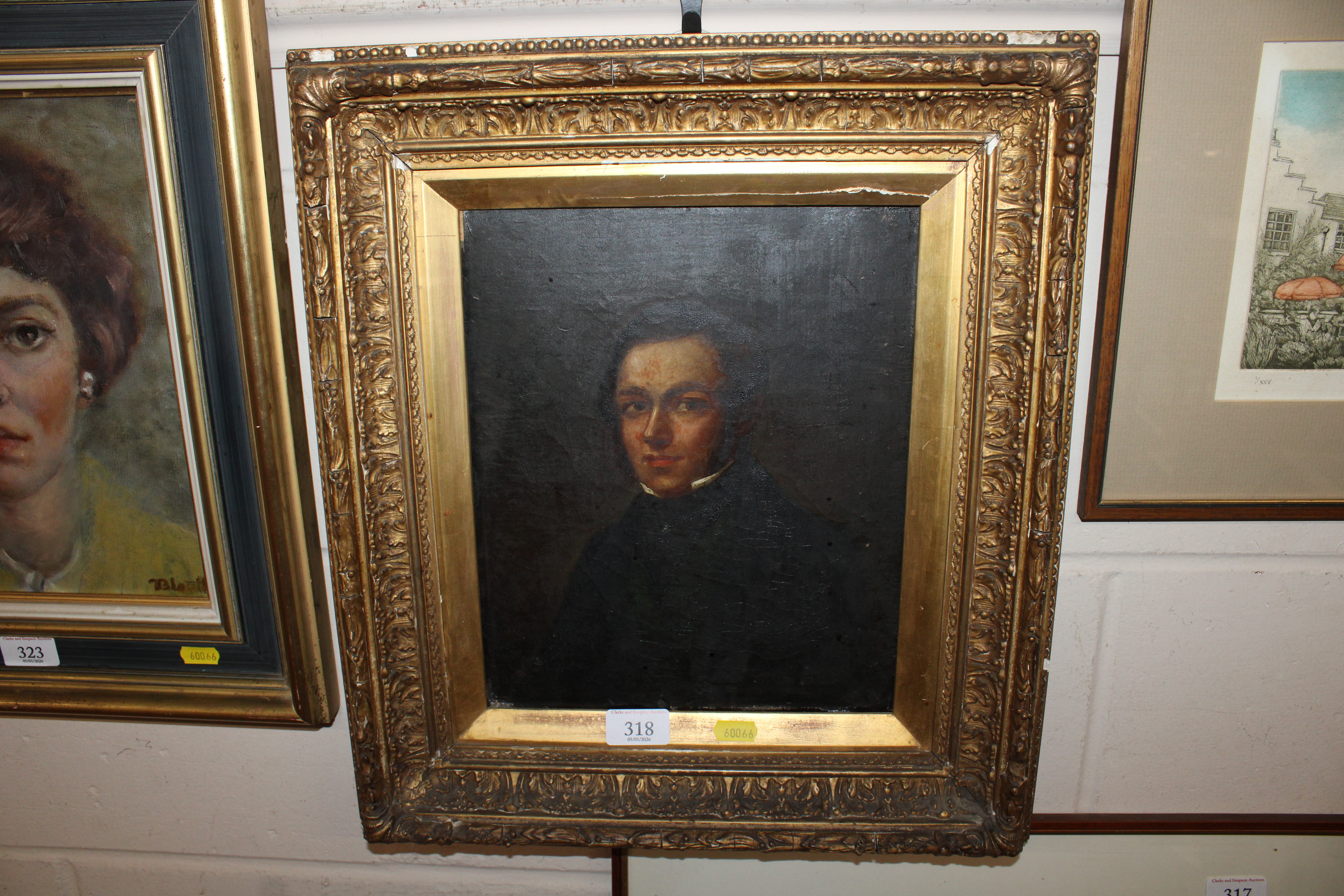 A 19th Century oil on canvas portrait study of a seated gentleman