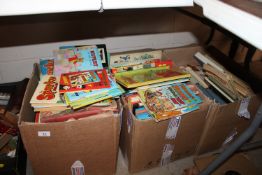 Three boxes of various children's books, annuals e