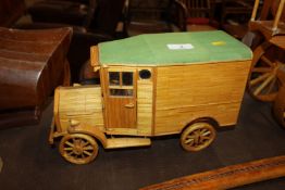 A Prison Art matchstick model of a van