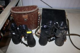 A pair of Lieberman and Gortz 10 x 50 binoculars in case together with a pair of Mark Scheffel 10