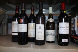 Six bottles of various wine to include 'The Investigator', Tretes De Capcanes etc.