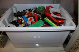 A box of various Lego
