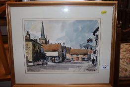 John Tookey, watercolour study of a street scene