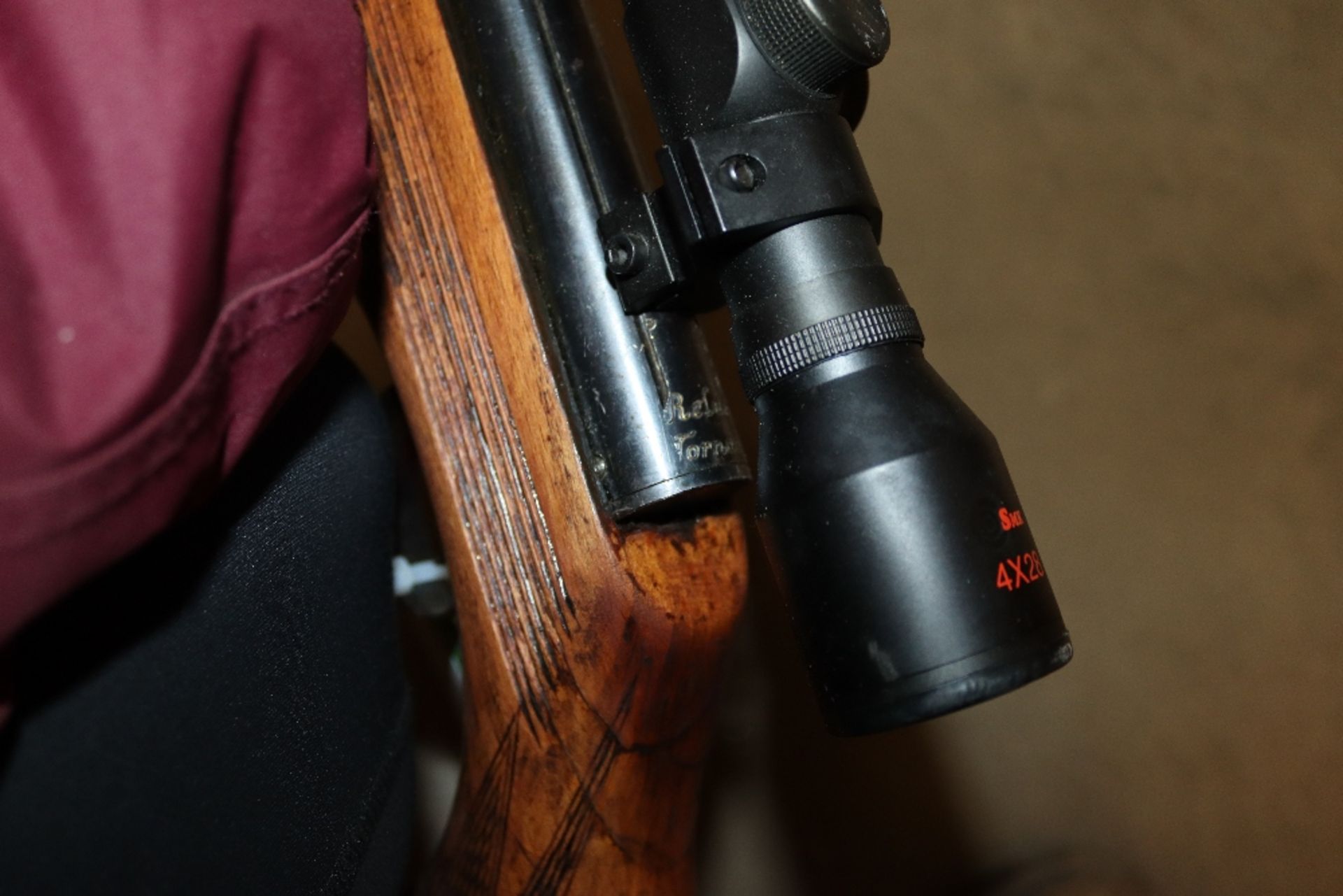 A Relum Tornado .22 air rifle and sight AF