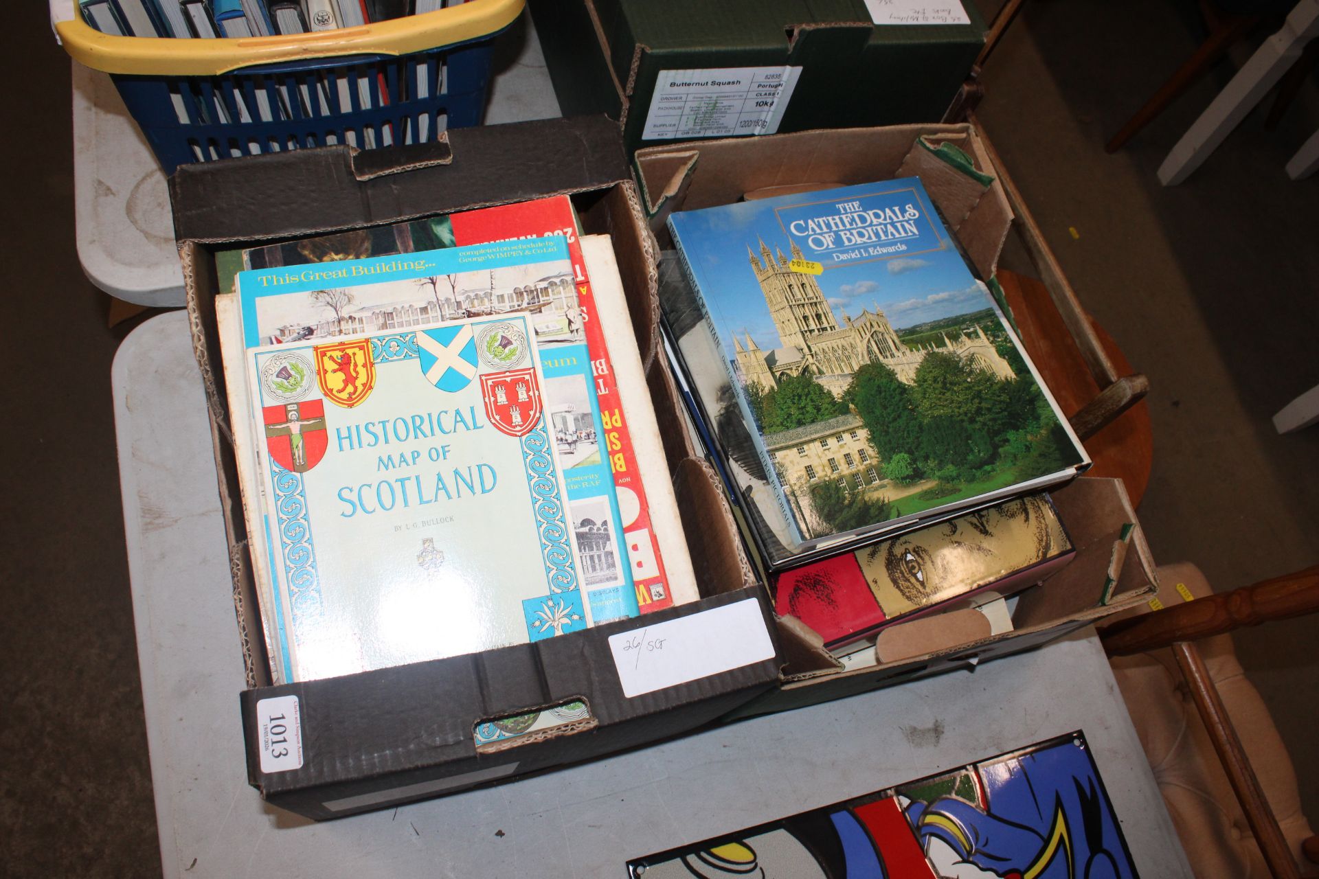 Two boxes of various books