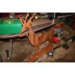 A large laser cut out of a standing deer (149)