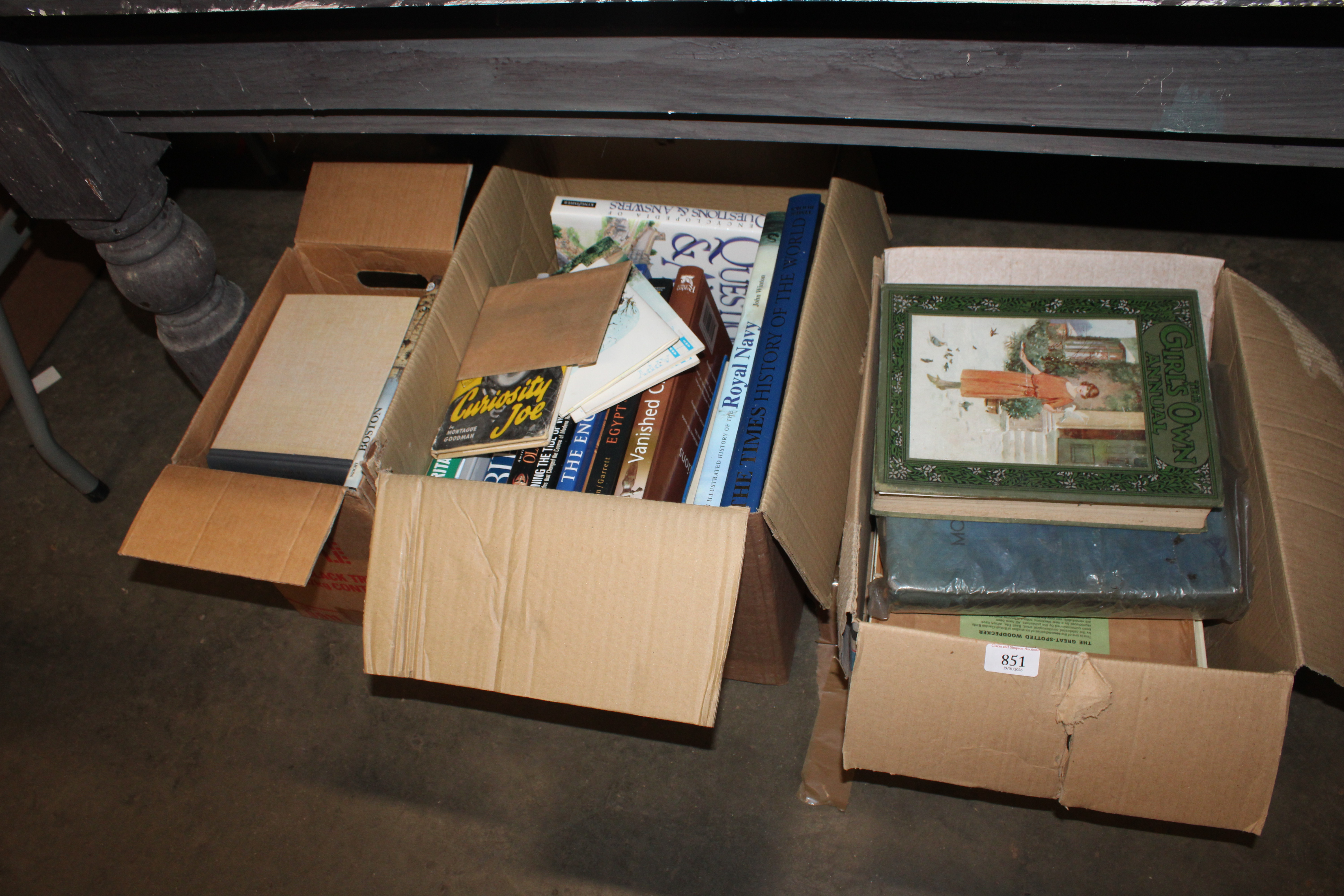 Three boxes of various books