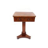 A 19th Century mahogany side or work table, fitted with a single drawer raised on square column