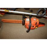 A petrol chainsaw
