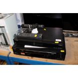 A Sony video cassette recorder and a Freesat box