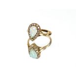 An 18ct gold opal and diamond ring, 3gms total weight, ring size L