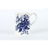 A Worcester mug, having blue pine cone, leaf and fruit decoration, underglaze blue crescent mark