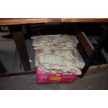 A pair of lined floral decorated curtains approx. 132" x 108" drop together with four matching