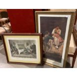 Gilt framed print 'The Fisherman's Wooing' from the original by Eugene de Blaas (90cm x 44cm),