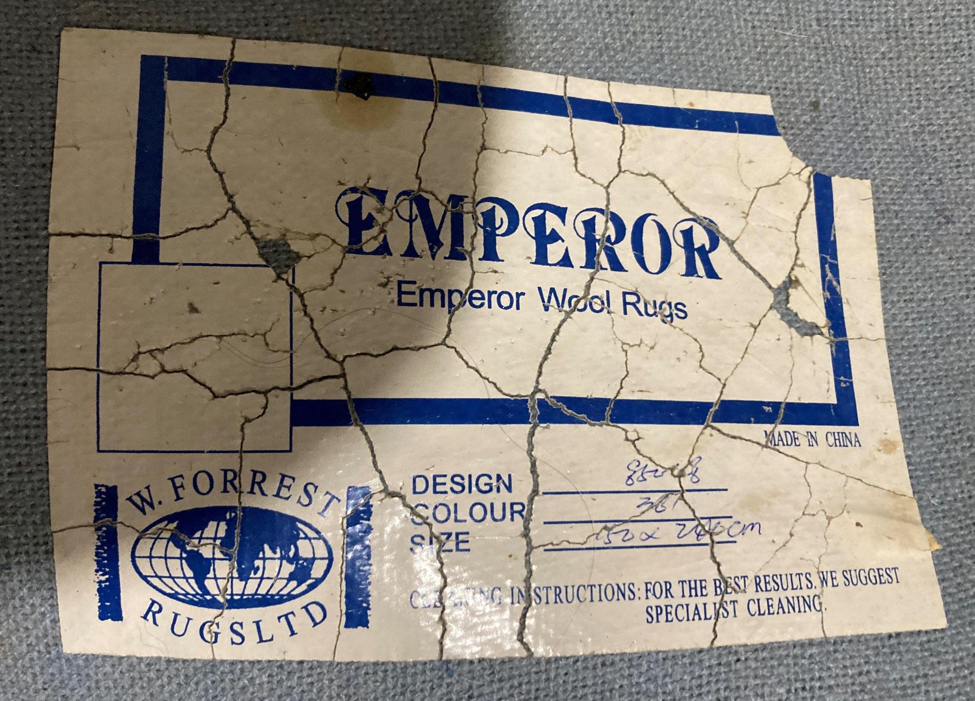 An Emperor wool rug by W Forrest Ltd, 150cm x 240cm (CWH REF: ROT)