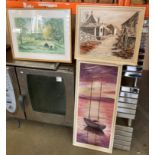 J Lisle two framed acrylics on boards, 'Ryedale, Yorkshire Dales', 39cm x 43cm,