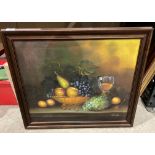 Stanley, framed oil on canvas 'Still Life Fruit',