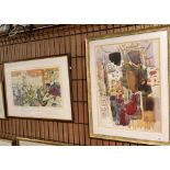 Renée Halpern, framed limited edition print 'View from a terrace in Jerusalem',