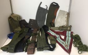 Eighteen items including Masonic past masters collar, spats, gaiters, belts,