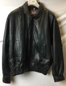 Royal Leather gents black leather bomber jacket,