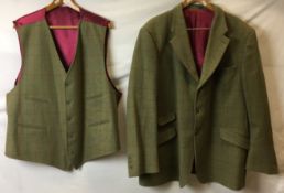 Ratcatcher green tweed sports jacket with action back,