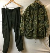 Two men's garments; Helikon camouflage Field Parka size XXL,