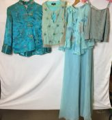 Four items; a Lady Charlotte full-length turquoise dress size 16,