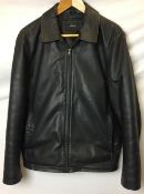 Men's Alfani black leather zipper jacket size M (CWH Ref: Rail B)