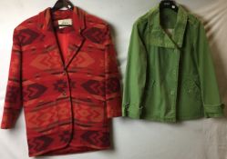Two ladies garments; InWear red size M short wool and nylon coat,
