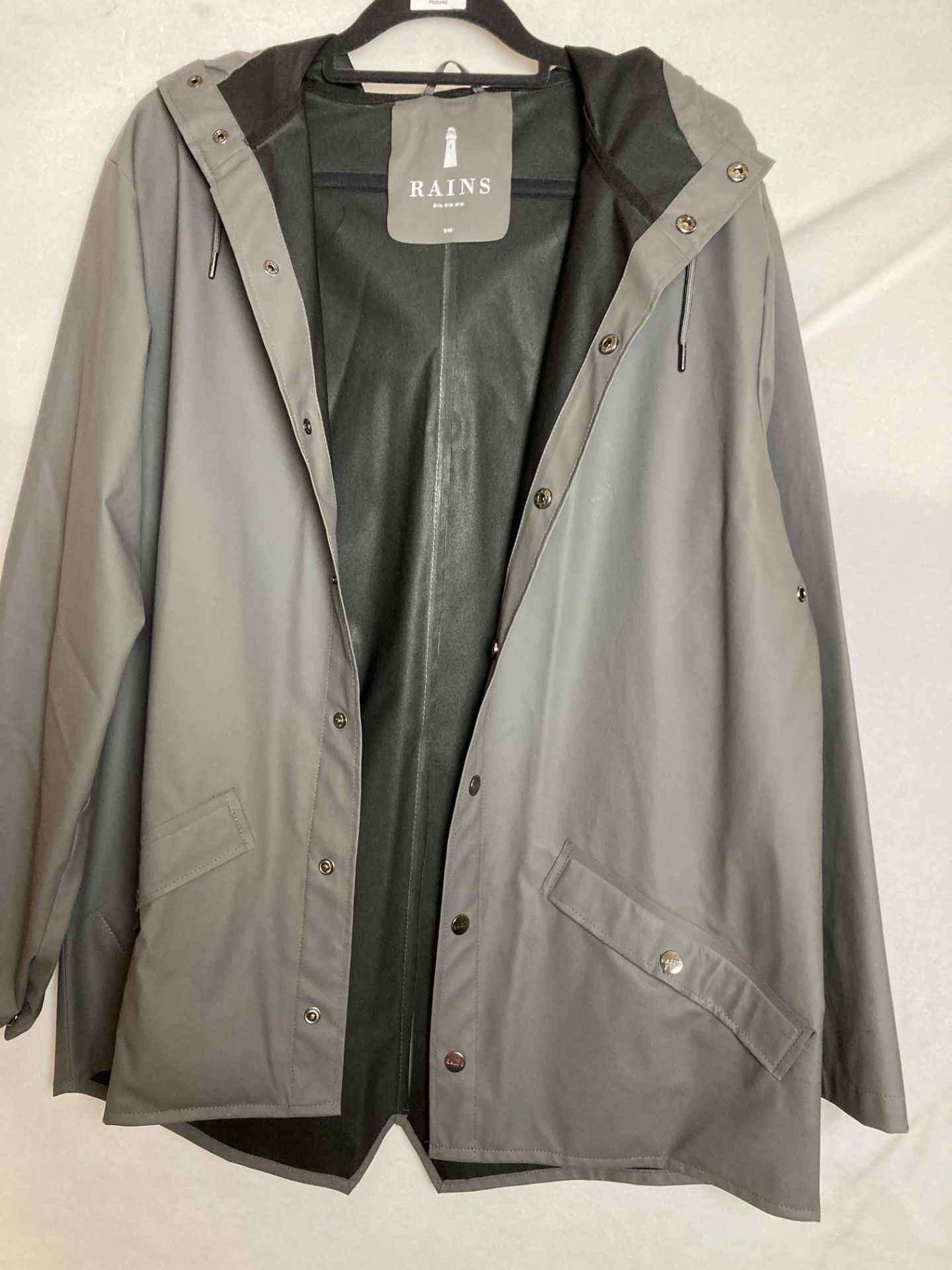 Rains grey waterproof jacket,