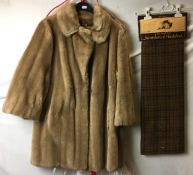 Two items; ladies Ross Tissavel faux fur coat (100% acrylic) size 16,