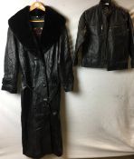 Two ladies black leather garments;