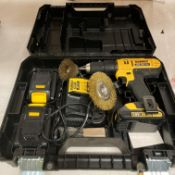 DeWalt 18v L-ion cordless hammer-drill in case with charger and 3 x batteries (K03)