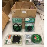 11 x items comprising lawnmower belts, spool & lines, blades,