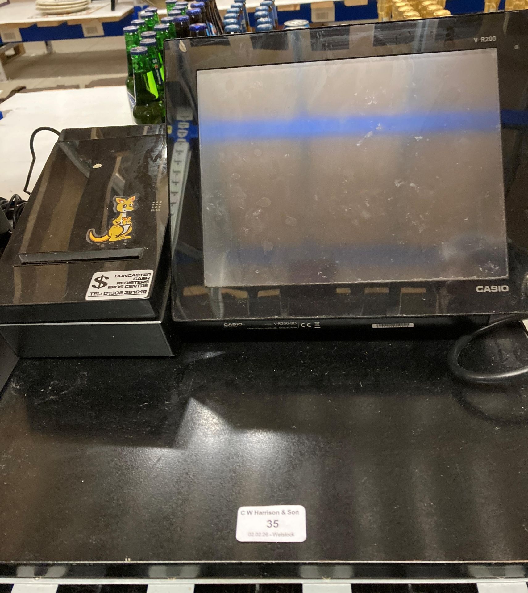 A Casio V-R200-BD touch-screen cash register with cash drawer (CWH REF: P10) Further