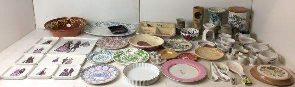 Forty plus ceramic items including a set of eight square Villeroy & Boch Dutch costumes cake plates,