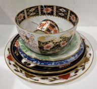 A Royal Crown Derby open sugar bowl, a Royal Crown Derby Asian Rose pattern plate,