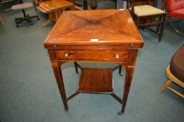 Georgian Rosewood Inlaid Envelope Card Table