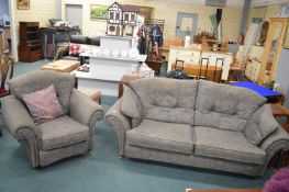 2pc Suite Comprising Large Two Seat Sofa and Single Armchair
