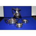 Hallmarked Silver 4pc Tea Set - Sheffield 1975, ~1854g total