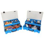 Lights and wheel repair items, including a cat's eye front bicycle light, various fuses, a Speed