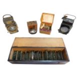 A Joseph Lucas Ltd Birmingham Sentry bicycle lamp, No C332, with ring handle, 23cm high, and two