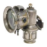 A Joseph Lucas Ltd Birmingham Calcia Major carbide/acetylene bicycle lamp, with part brass effect