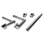 Bicycle head sets, including Cinelli, chrome seat posts, and another head set. (1 box)