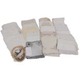 Vintage linen and lace, including tablecloths, Damask napkins, etc. (a quantity)