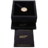 A Perth Mint James Bond ¼oz 2020 gold proof coin, boxed with certificate.
